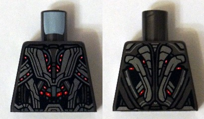 Torso Armor Robot with Light Bluish Gray Panels and Red Lights Pattern