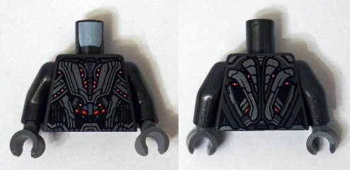 Torso Armor Robot with Light Bluish Gray Panels and Red Lights Pattern / Pearl Dark Gray Arms / Dark Bluish Gray Hands