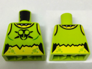 Torso Female Ripped Shirt with Black Toxic Symbol and Studded Collar Pattern