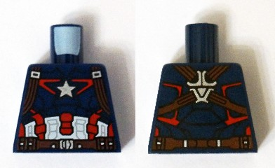 Torso Armor with Silver Star on Chest and Red, White and Reddish Brown Harness Pattern