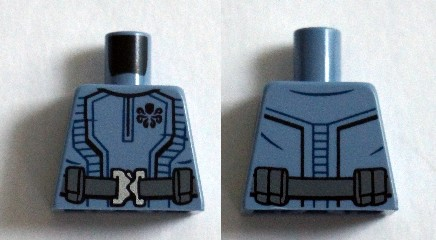 Torso Suit with Black Hydra Logo and Dark Bluish Gray Belt with Silver Buckle Pattern (Baron Von Strucker)