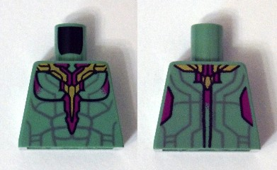 Torso Muscles Outline with Sand Purple Lines and Gold and Magenta Armor Plating Pattern (Vision)