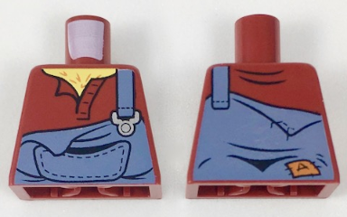 Torso Torn Sand Blue Overalls over Open Shirt Pattern (Hank Haystack)