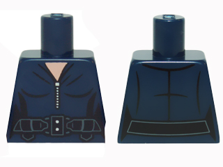 Torso Female Jumpsuit with Silver Zipper and Black Utility Belt Pattern