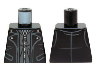 Torso Leather Trench Coat with Collar and Pockets and Silver Zipper Pattern