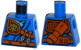 Torso Ninjago Robe with Belt, Knife, Scabbard and Lightning Power Emblem Pattern
