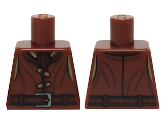 Torso LotR Vest with 2 Toggle Buttons, Ascot and Belt with Buckle Pattern