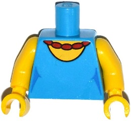 Torso Simpsons Dress with Round Neckline and Red Necklace Pattern / Yellow Arms / Yellow Hands