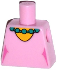 Torso Simpsons Dress with Round Neckline and Dark Turquoise Necklace Pattern