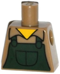 Torso Simpsons Shirt with Dark Green Overalls Pattern