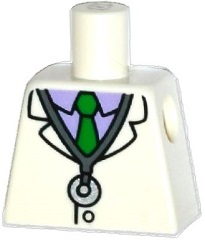 Torso Simpsons Lab Coat, Stethoscope, Purple Shirt and Green Tie Pattern
