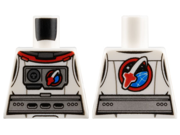 Torso Spacesuit Silver Belt and Chest Piece with Space Shuttle Logo, Front and Back Pattern