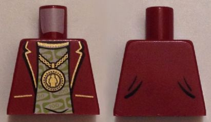 Torso Suit Jacket over T-Shirt with 100 Dollar Bill Money Print, Gold Minifigure Medallion Pattern