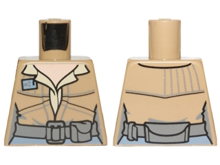 Torso Female Shirt and Jacket with Dark Bluish Gray Belt Pattern (SW Leia Endor)