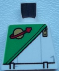 Torso Futuron Uniform with Green Panel, Gold Zipper, Classic Space Logo, Belt and Light Bluish Gray Lines Pattern