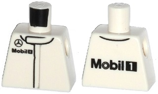 Torso Speed Champions with Black Small Mercedes-Benz Logo and Mobil 1 Logo Pattern