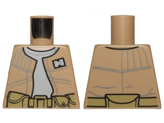 Torso SW Vest with Badge over Light Bluish Gray Shirt, Belt with Pouches Pattern (Endor Rebel Trooper)