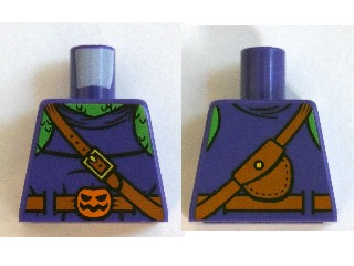 Torso Bright Green Chest, Shoulder Strap, Belt with Pumpkin Buckle, Pouch on Back Pattern (Green Goblin)