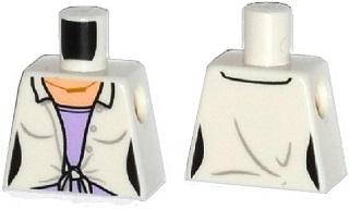 Torso Female Blouse with Knot over Lavender Shirt and Gold Necklace Pattern