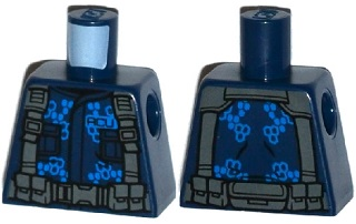 Torso 'ACU' Jacket with Dark Bluish Gray Straps and Belt with Pouches Pattern