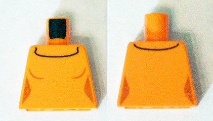 Torso Female Figure with Dark Orange Outlines and Black Collar Outline Pattern (Velma)