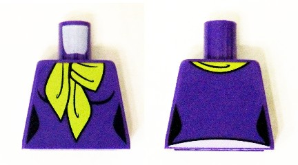 Torso Female Figure with Black Outlines and Lime Scarf Pattern (Daphne)