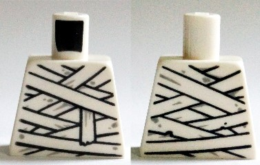 Torso Mummy Wrappings with Light Bluish Gray Splotches Pattern