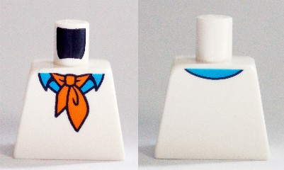 Torso Sweater with Dark Azure Shirt with Collar and Orange Ascot Tie Pattern (Fred)