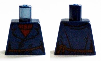 Torso Pea Coat over Dark Red Crew Neck Sweater, Rope Belt Pattern (Lighthouse Keeper)