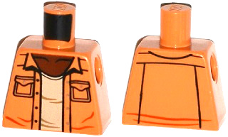 Torso Open Shirt with 2 Pockets and Silver Buttons, Light Nougat Undershirt Pattern