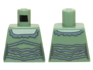 Torso Female Outline Light Aqua Skin and Dress with Gray Ruffles Pattern