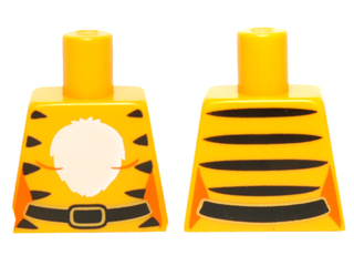 Torso Female Outline with White Chest, Black Tiger Stripes and Belt Pattern