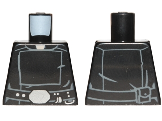 Torso SW Jedi Robe, Belt with Silver Accessories Pattern