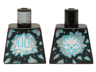 Torso Ninjago with Dark Azure and Silver Shards and White Ninjago Logogram 'Ice' Pattern