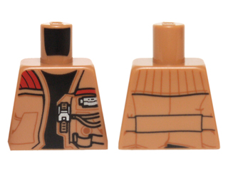 Torso SW Jacket with Pockets, Zipper and Gadgets, Black Undershirt Pattern