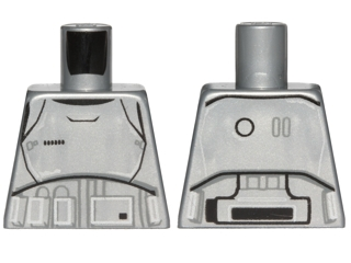 Torso SW Armor Stormtrooper Ep. 7 with Black, Gray and Silver Lines Pattern (Captain Phasma)