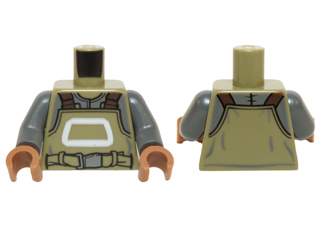 Torso SW Resistance Ground Crew Overalls, Work Belt and White Trapezoid Shape Pattern / Dark Bluish Gray Arms / Medium Nougat Hands