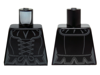 Torso Female Corset with Dark Bluish Gray Laces and Rope Belt Pattern