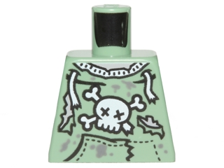 Torso Sweatshirt Tattered with Skull and Crossbones Pattern (Zombie)