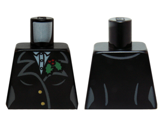 Torso Female Jacket with Lapels, Gold Buttons and Holly Lapel Pin Pattern