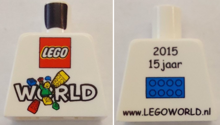Torso LEGO World The Netherlands 2015 with '15 jaar' and 'www.LEGOWORLD.nl' on Back Pattern