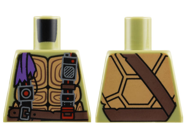 Torso Turtle Shell with Dark Brown Belt, Black Straps and Purple Bandana Pattern