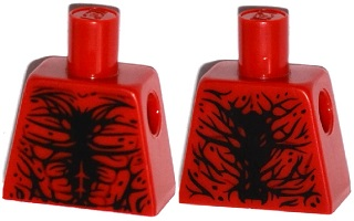 Torso Spider-Man Black Muscles Outline with Tendrils on Front and Back Pattern (Carnage)