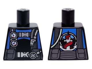 Torso Scuba Diver Straps and Gauges with Anchor and Octopus Emblem Pattern