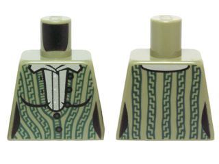 Torso Female Outline, Green Cabled Cardigan Sweater with Collared Shirt Pattern