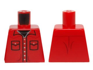 Torso Shirt Button Down with Pockets and Silver Buttons and Black Undershirt Pattern