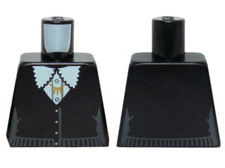 Torso Female Outline V-neck Sweater over White Shirt with Scalloped Collar Pattern