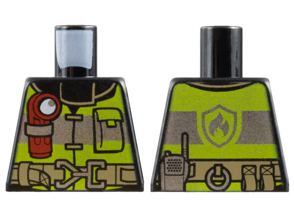 Torso Fire Reflective Stripes with Utility Belt and Flashlight Front, Fire Badge on Back Pattern