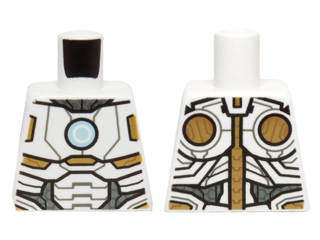 Torso Armor with Light Blue Circle and Gold and White Plates Pattern (Space Iron Man)