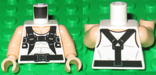 Torso Spider-Man Muscles Outline with Black Suspenders Pattern (Rhino) / Light Nougat Arms / Light Nougat Hands